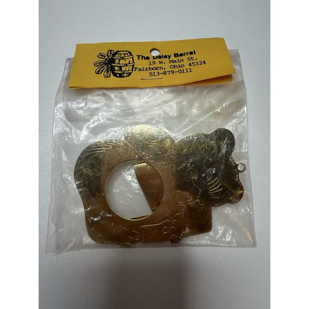 Vintage Brass Bear Napkin Ring Holder Ornament The Daisy Barrel 3.5"